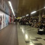 female crowds in shinjuku station