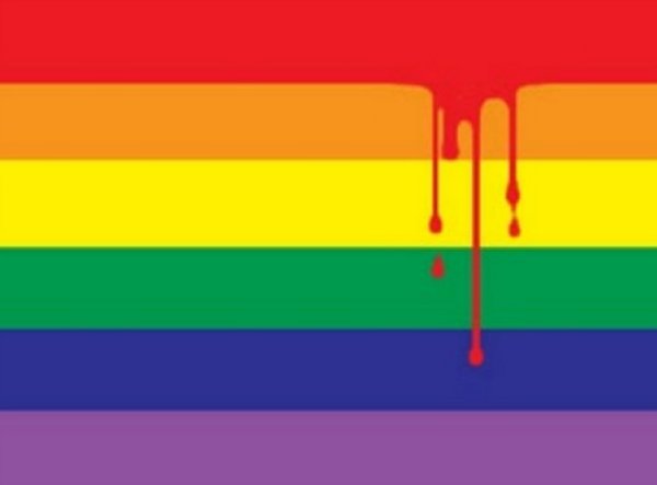 Bloodied gay flag